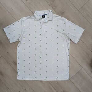 Footjoy Golf Polo Shirt Mens Size 2XL XXL Cactus Cacti Print White.